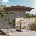 8 x 10 ft Outdoor Rectangular Patio Market Umbrella, Beige V6640