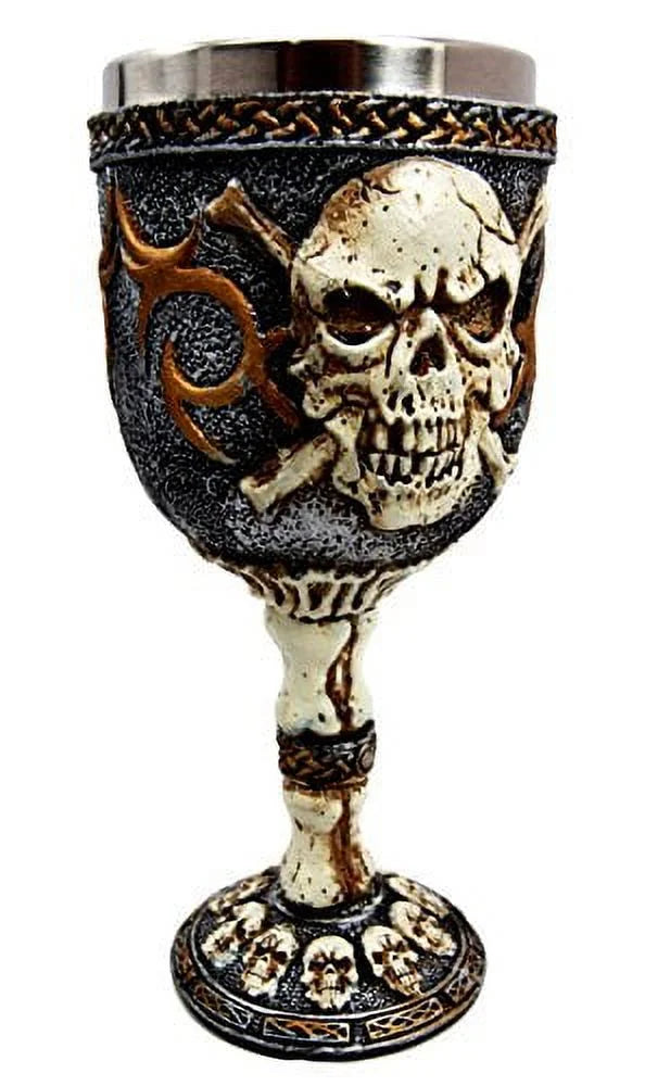 Skull Wine Goblet Chalice Figurine J80227