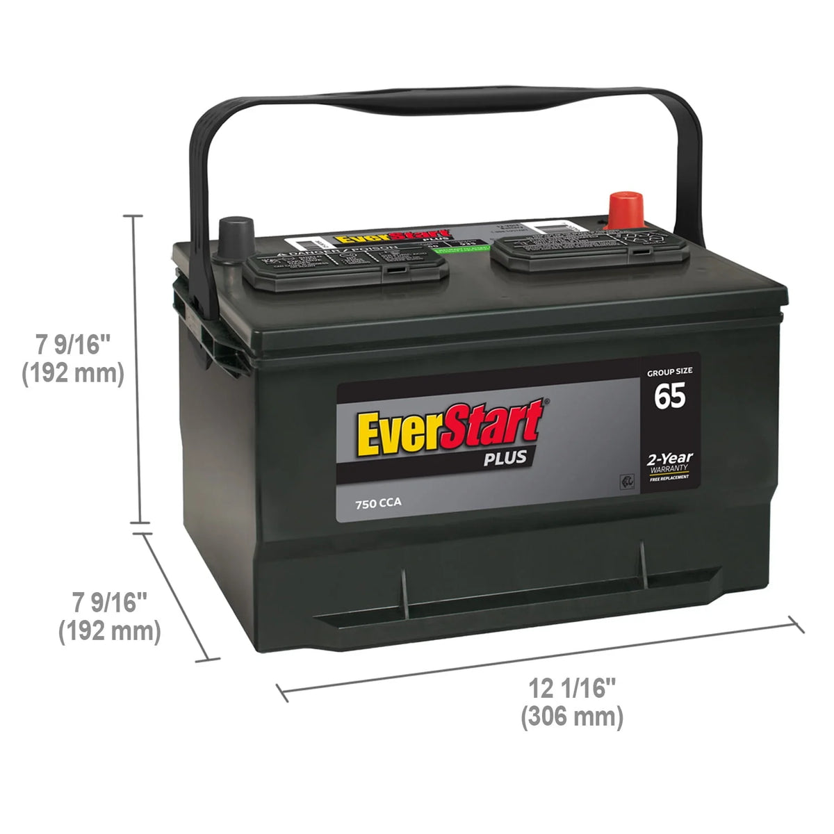 Lead Acid Automotive Battery Group Size 65 12 Volt 750 CCA J888902