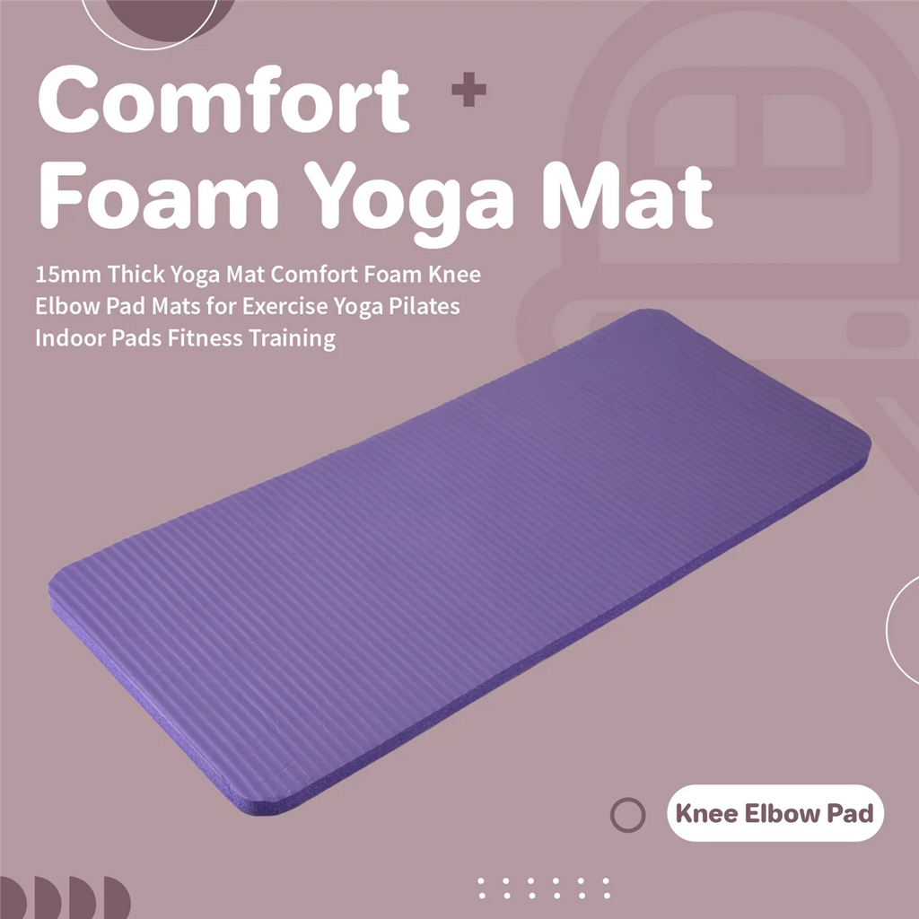 15MM Thick Yoga Mat Knee Elbow Pad Mats for Exercise Pilates O56797