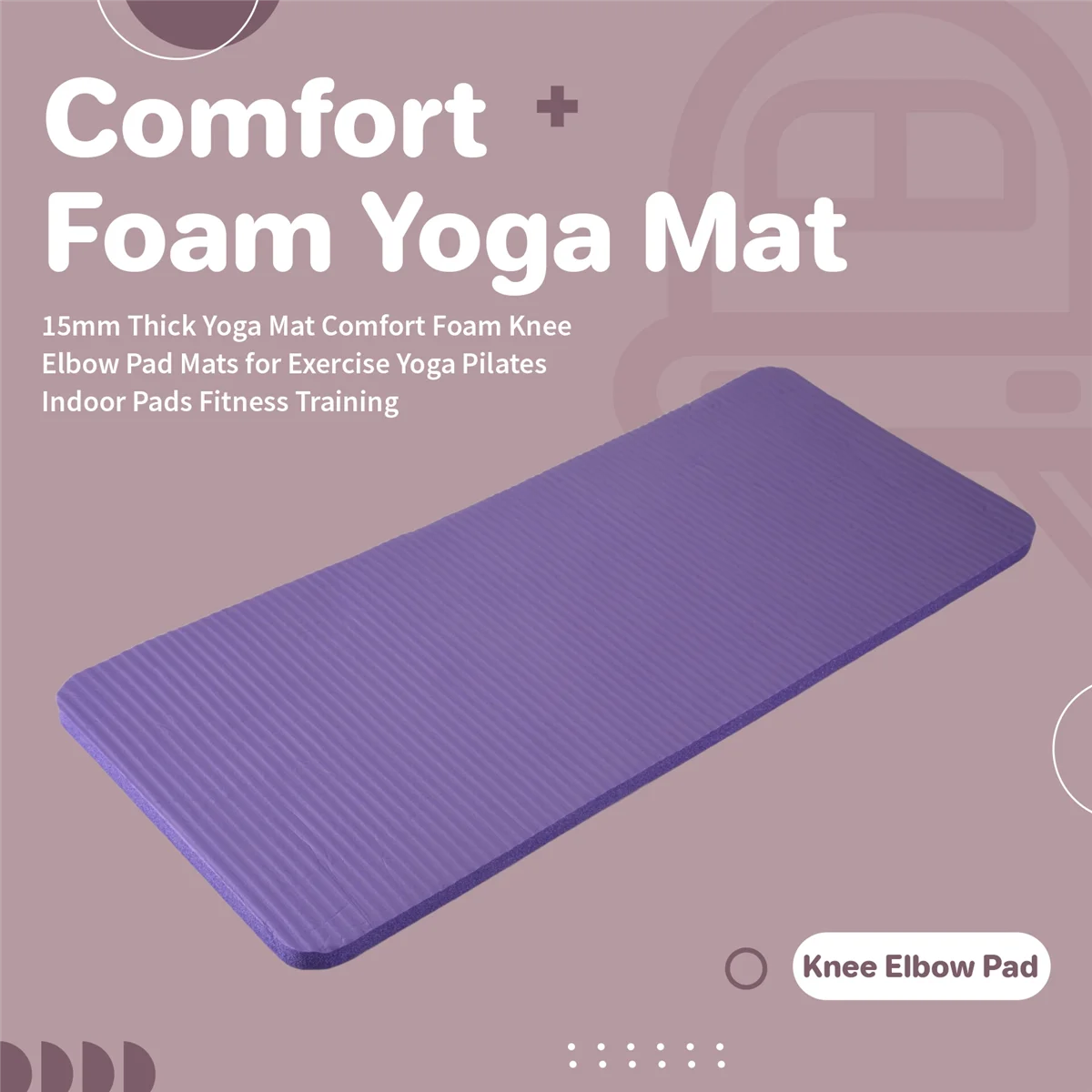 15MM Thick Yoga Mat Knee Elbow Pad Mats for Exercise Pilates O56797