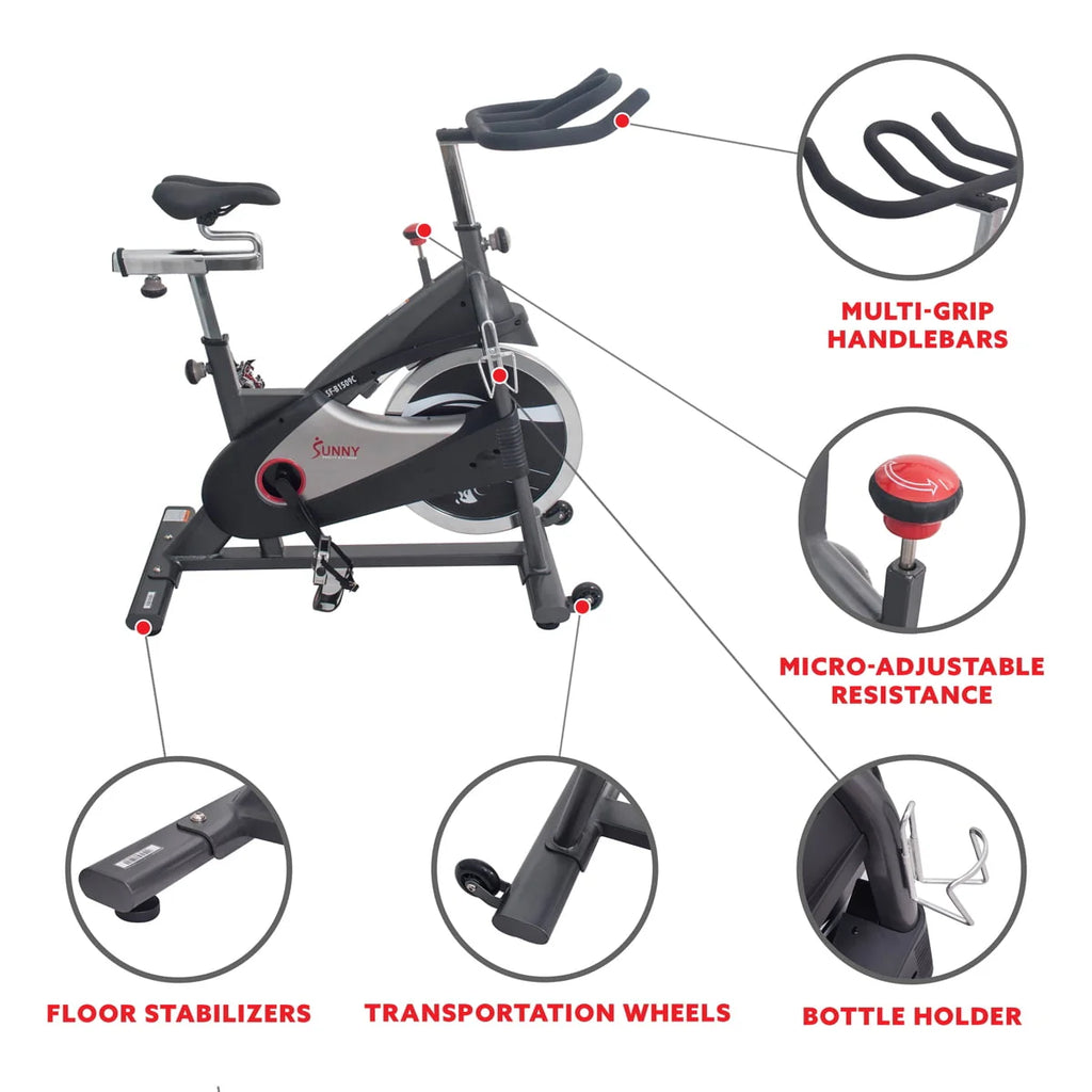 Stationary Belt Drive Indoor Cycling Exercise Bike with 40 Lb. Flywheel P2808