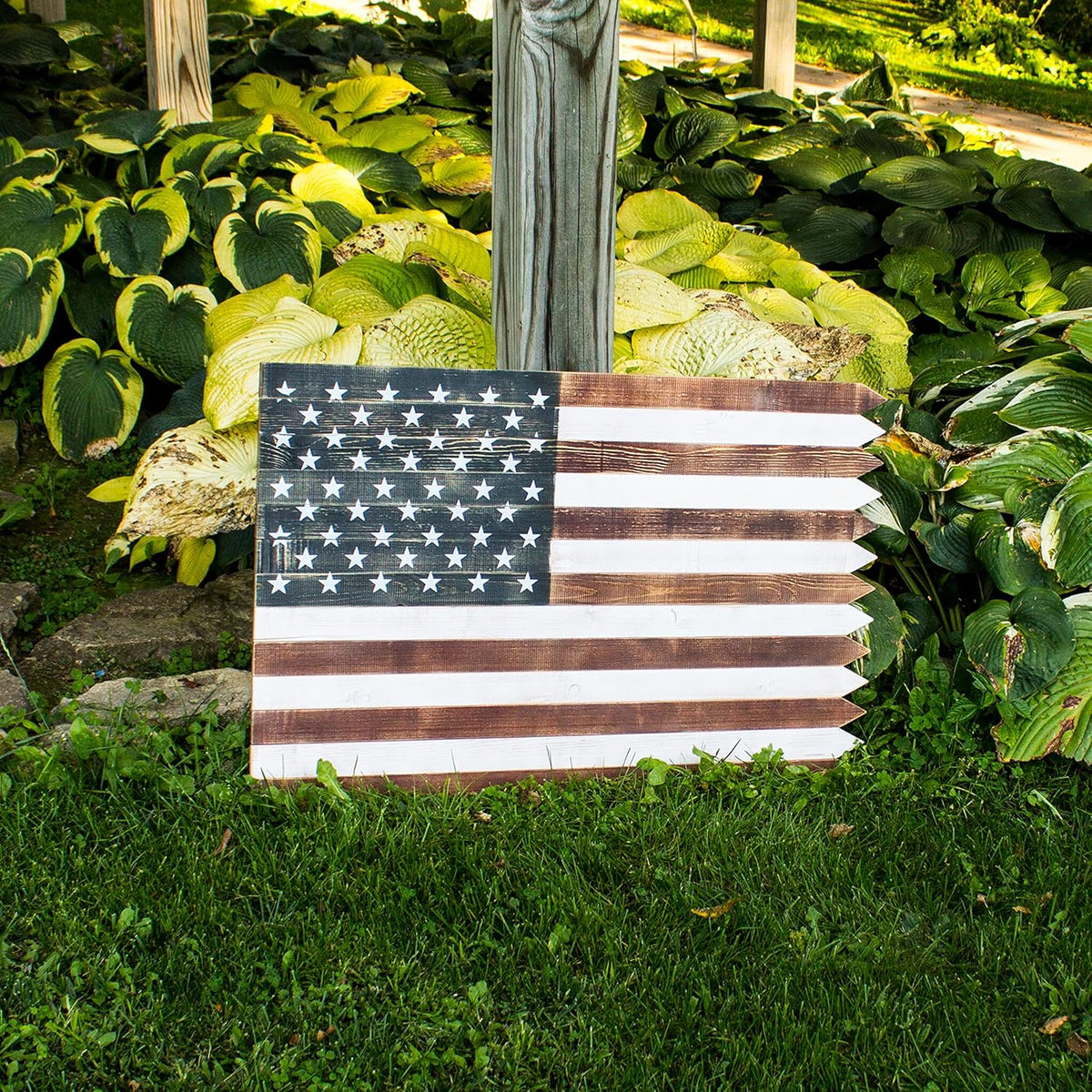 Rustic Farmhouse Wooden American Flag Sign Wall Décor K4256