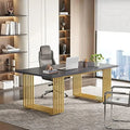 70.9" Wood Computer Desk with Black Metal Legs V94397