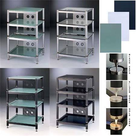 4 Frosted Glass Shelves AV Stand F7212