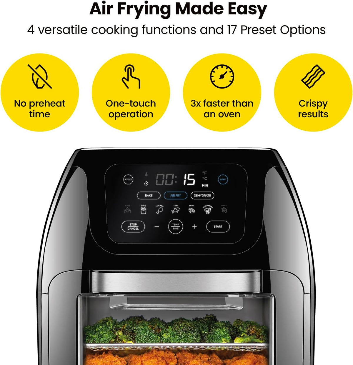 10L 3.6Qt Air Fryer with Rotisserie Dehydrator S934006
