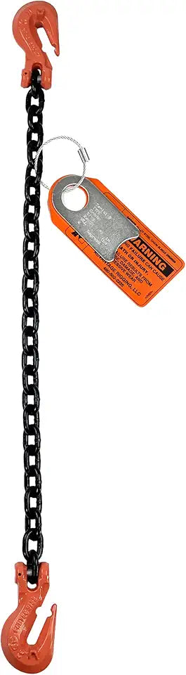 5/16" x 10' Single Leg Chain Sling with Grab Hooks Grade 100 S338
