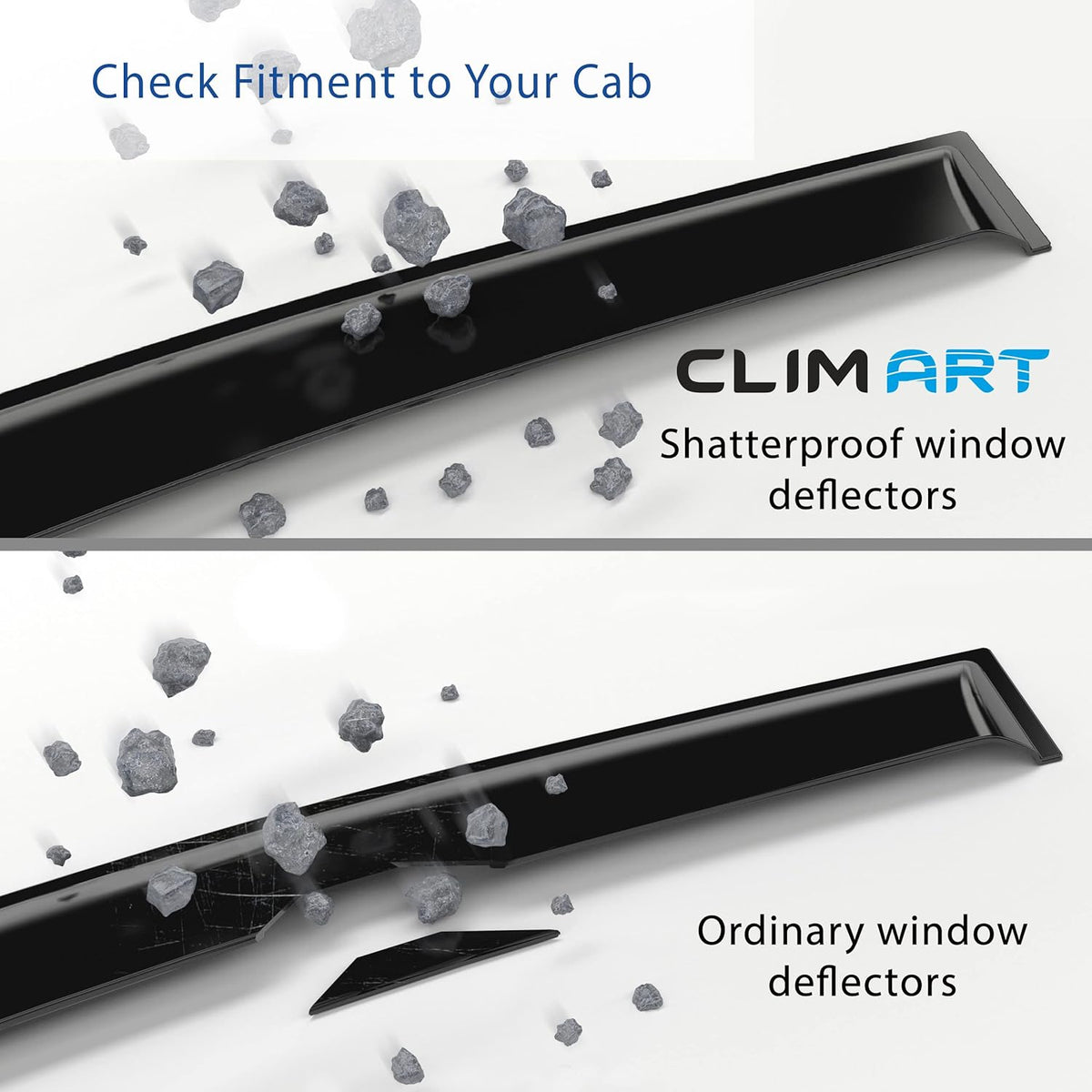 Rain Guards for GMC Sierra 2500HD/3500HD 2007-2014 Crew Cab, Tape-on Window Deflectors, 4pcs K950998