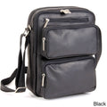 Black Leather Multi-Pocket Tech Bag K1918