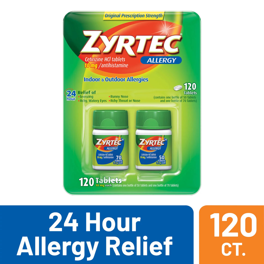 24 Hour Allergy Relief Tablets 10mg Cetirizine HCl 120 ct V45842