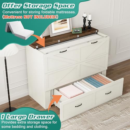 Full Size Black Wood Murphy Chest Bed with Drawer H1762