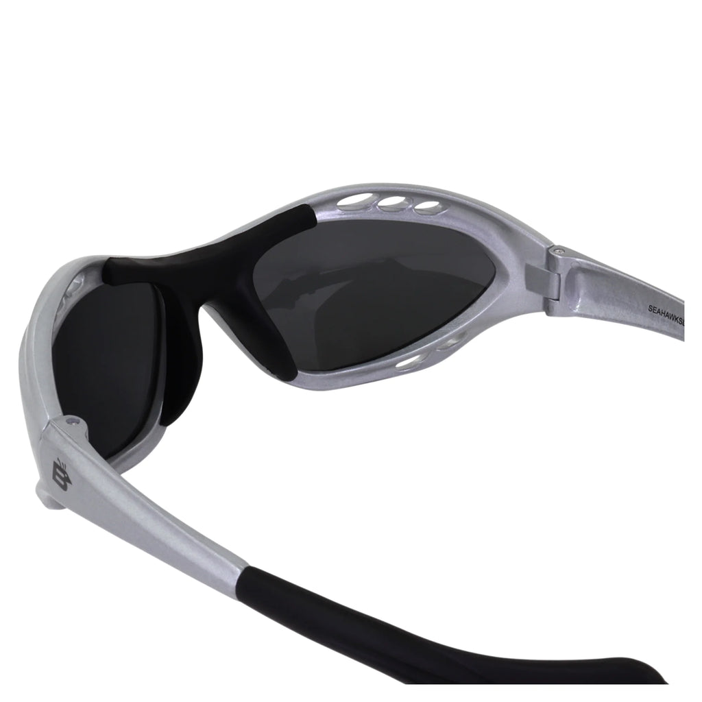2 Pairs Padded Polarized Sunglasses w/Strap Silver w/Smoke Lens Black w/Pink Mirror Lens H29600