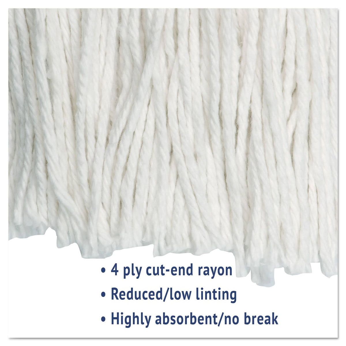 White Rayon Cut-End Wet Mop Head, 12/Carton J624
