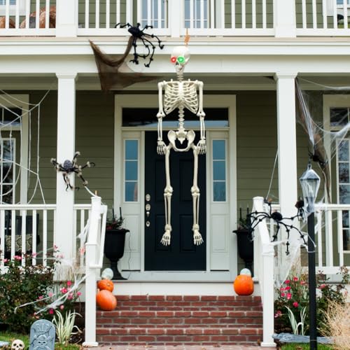Life Size Posable Skeleton with Glowing Eyes and Sound M86231