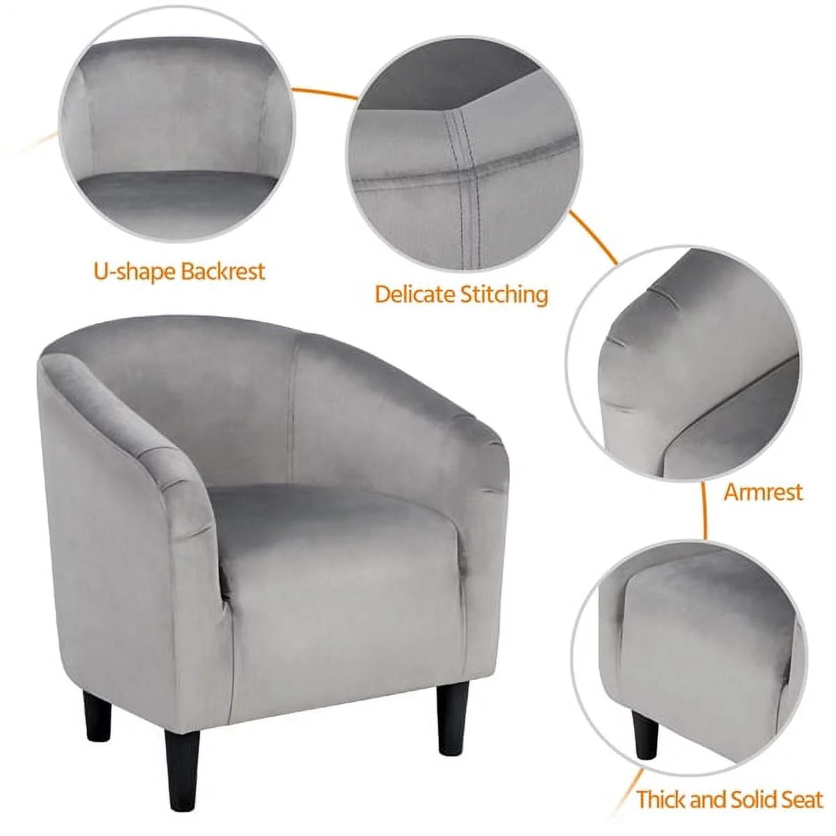 Ivory Polyester Boucle Accent Chair C913041