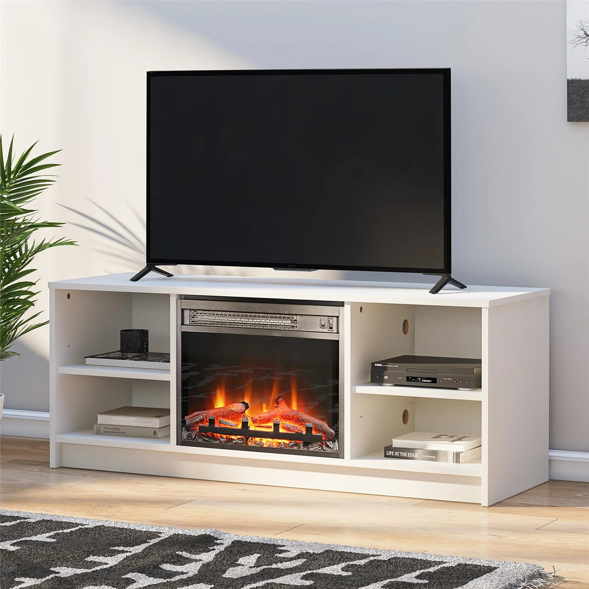 White Fireplace TV Stand B797776