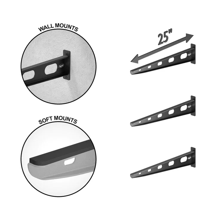 4 Pack Wall Mounted Kayak Rack 25" Arms G10158