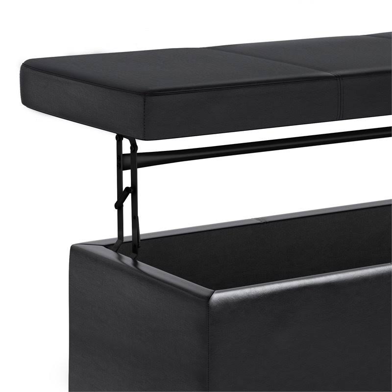 Black Rectangular Lift Top Storage Ottoman B459041