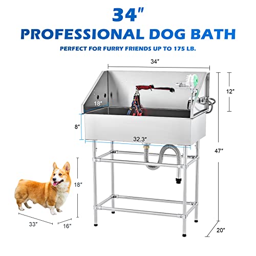 34 Inch Stainless Steel Dog Washing Station R621945