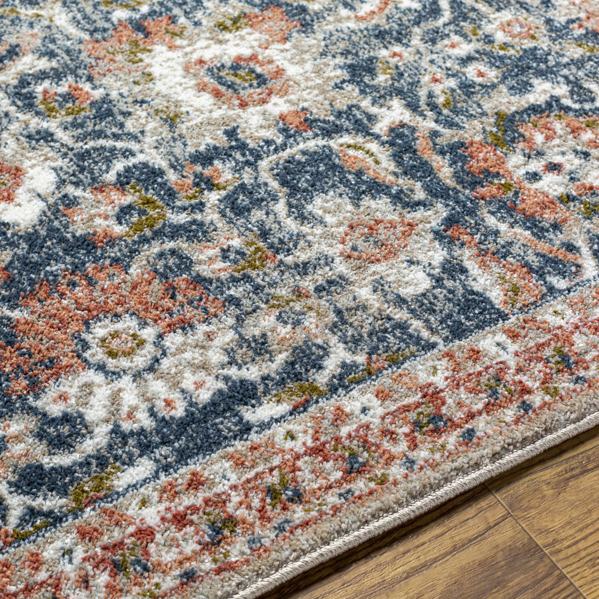 White Multi Gray Area Rug R9979