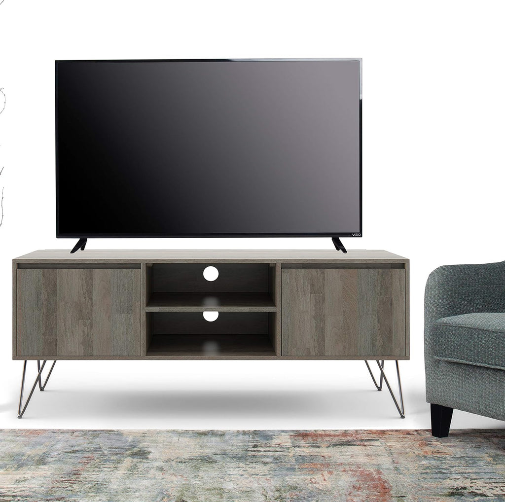 60 inch Solid Wood TV Media Stand in Grey E1839