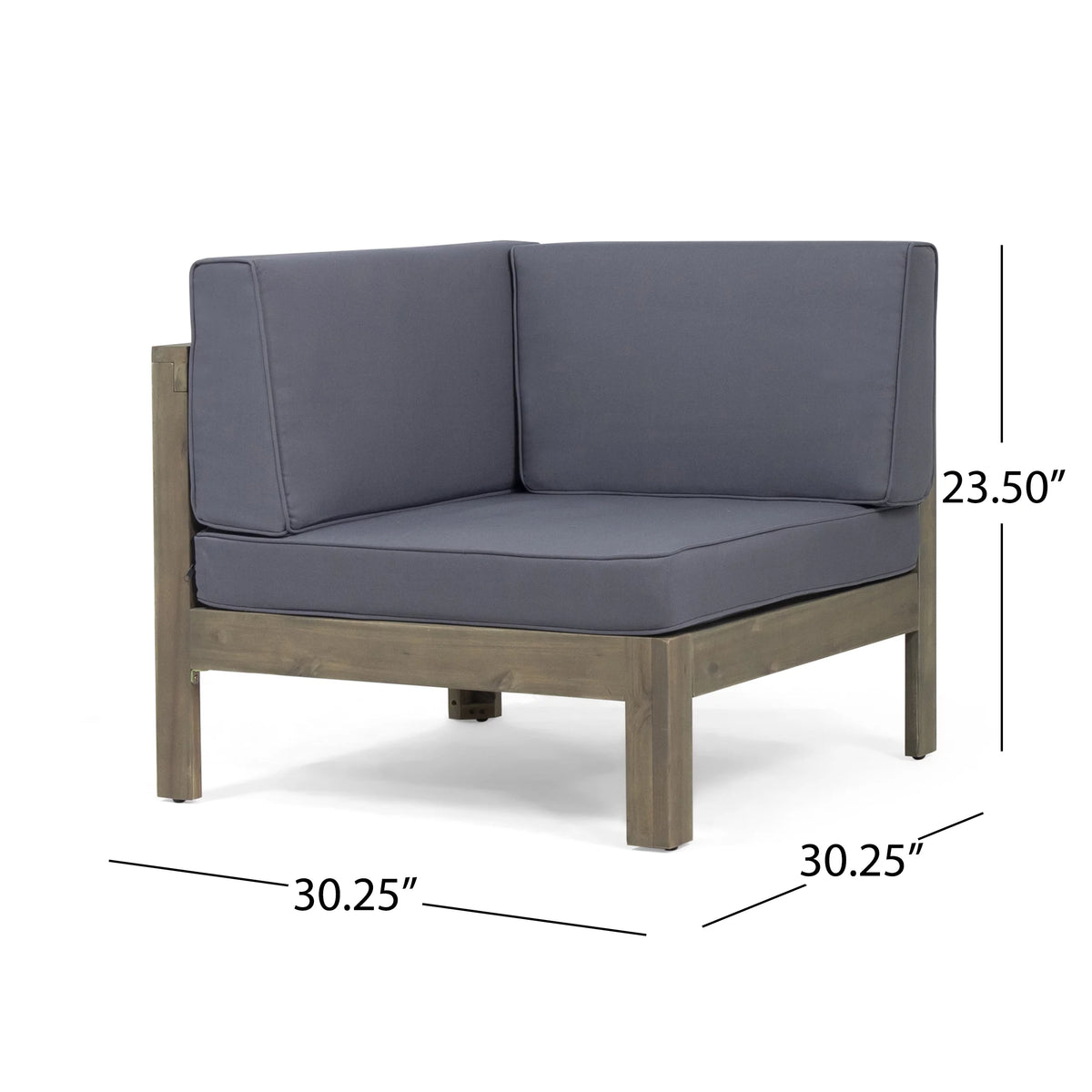 Acacia Wood Wicker 5 Seater Sectional Sofa Set with Cushions O26166