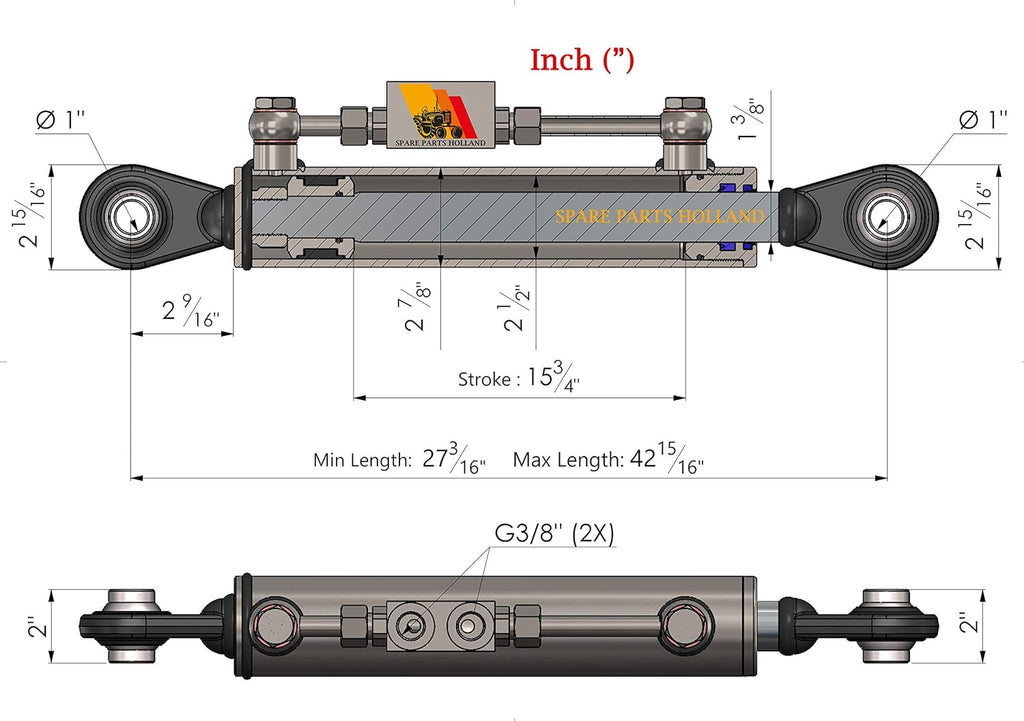 Hydraulic Top Link Cat. 2-2 with Locking Block F52197