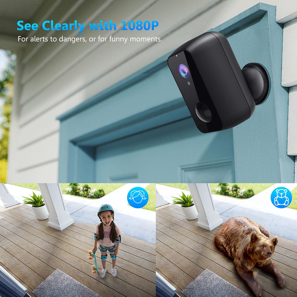 1080P WiFi Outdoor Security Camera with PIR Motion Detection Z752366