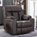 Brown Faux Leather Oversized Power Lift Recliner Chair with Heated and Massage N1816