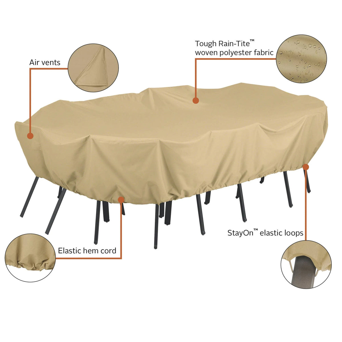 Terrazzo Patio Table & Chair Set Cover Q2391