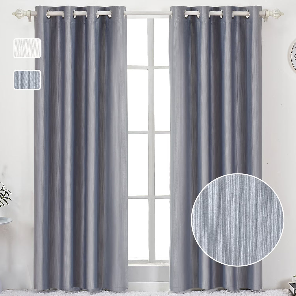 90% Blackout Curtains Set of 2 Panels, Light Gray, 52 x 84 inch C91312