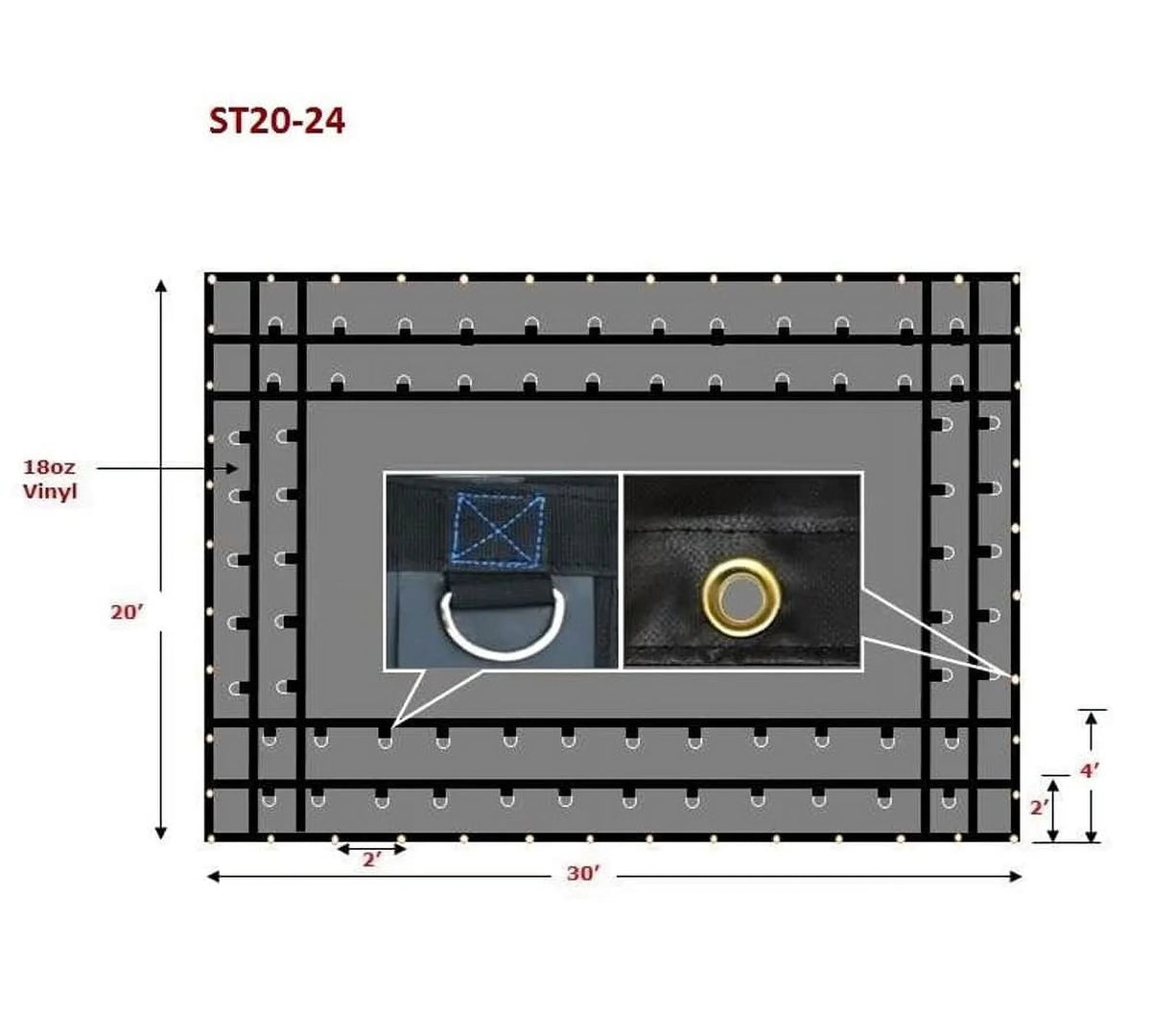 2 Pack 20' x 24' Heavy Duty Flatbed Truck Tarps Z57743