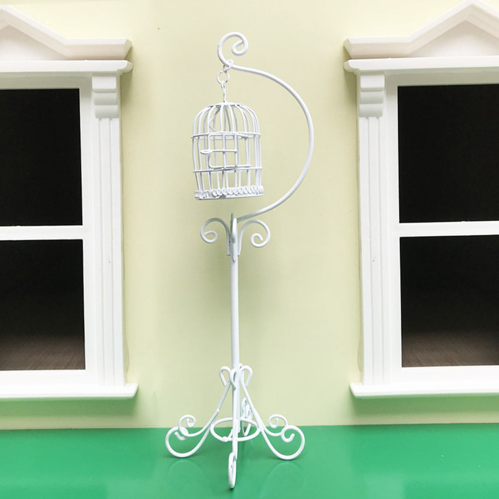 Miniature Metal Bird Cage Dollhouse Decoration O2466