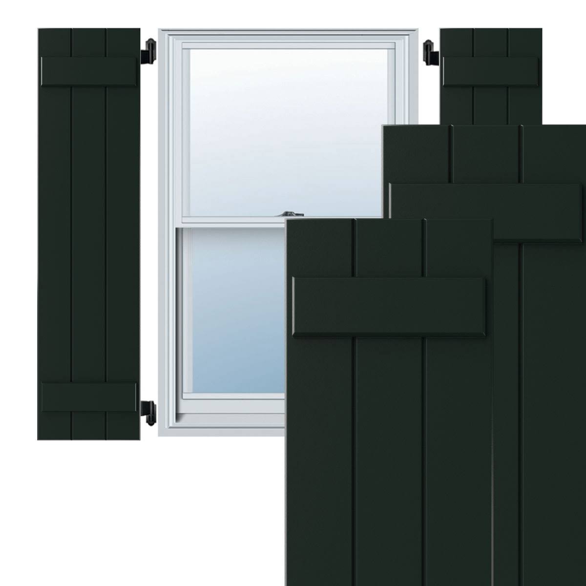 Chrome Composite Board-n-Batten Shutters (Per Pair) B66931
