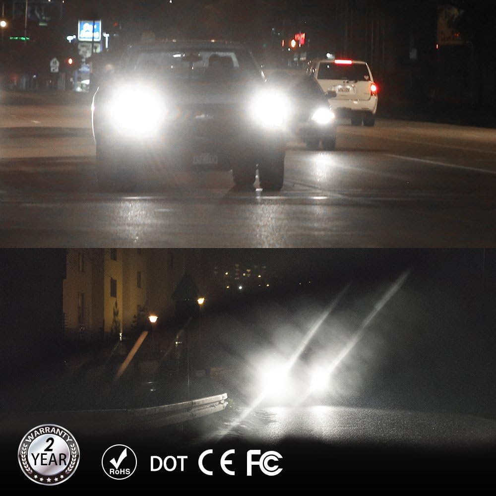 9006 LED Headlight Bulb 100W 6000K Low Beams Fog Lights Pack of 2 J8100