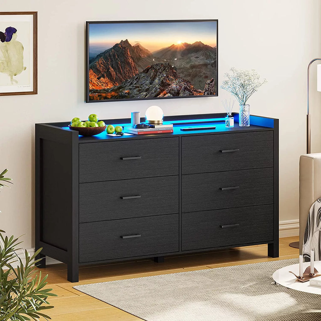 White 6 Drawer Wooden Dresser S83083