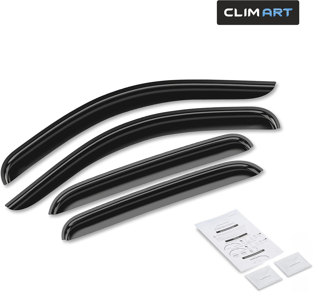 Rain Guards for GMC Sierra 2500HD/3500HD 2007-2014 Crew Cab, Tape-on Window Deflectors, 4pcs K950998
