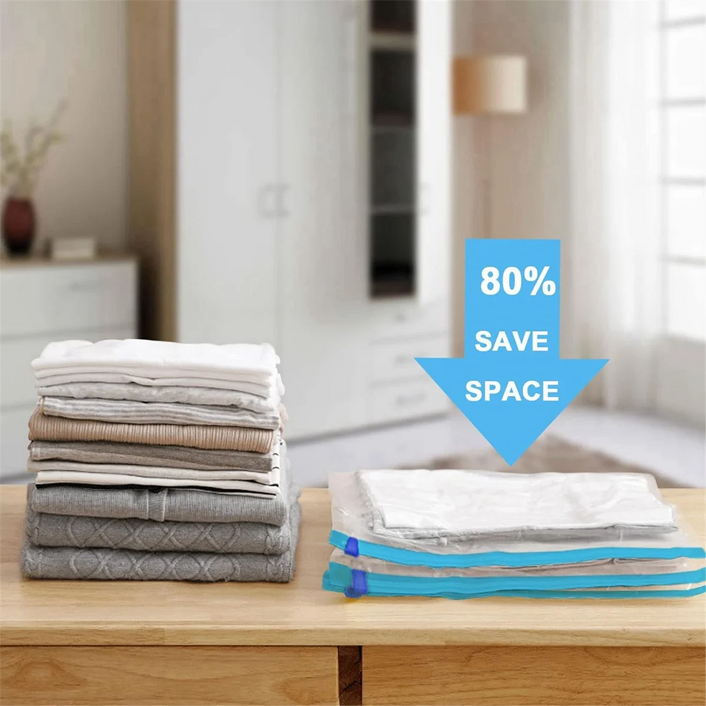 12 Pack Reusable Roll Up Compression Bags 35X50cm Medium Vacuum Storage Bags M9267