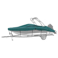 Teal Semi Custom Boat Cover for V-Hull Runabout Wakeboard Tower Outboard O34496