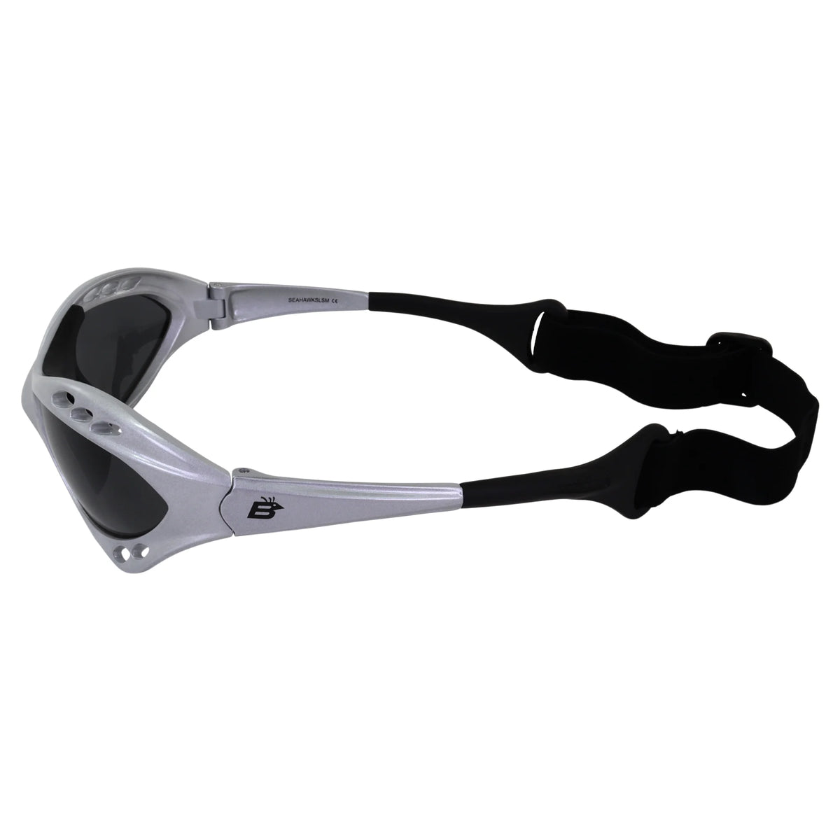 2 Pairs Padded Polarized Sunglasses w/Strap Silver w/Smoke Lens Black w/Pink Mirror Lens H29600