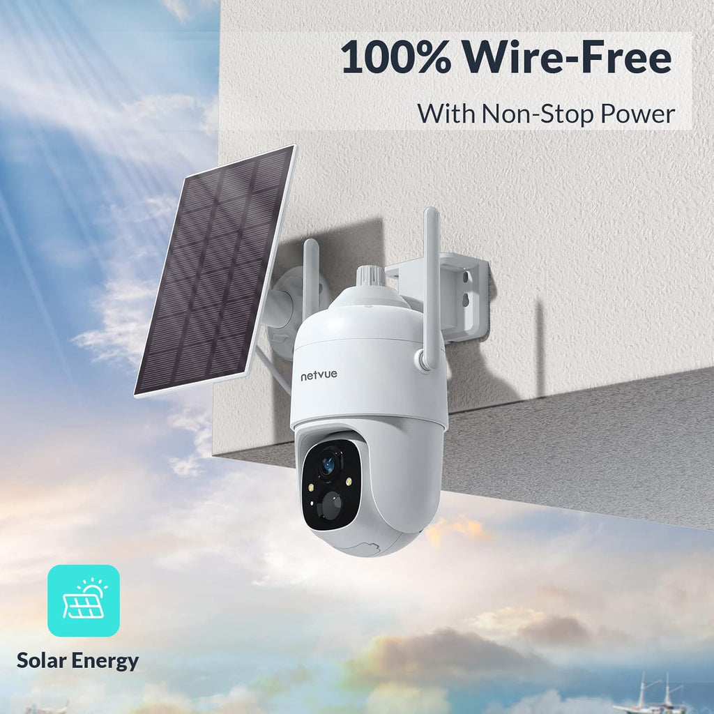 Wireless Outdoor WiFi Pan Tilt 360° Solar Rechargeable Battery Powered Security Camera C743