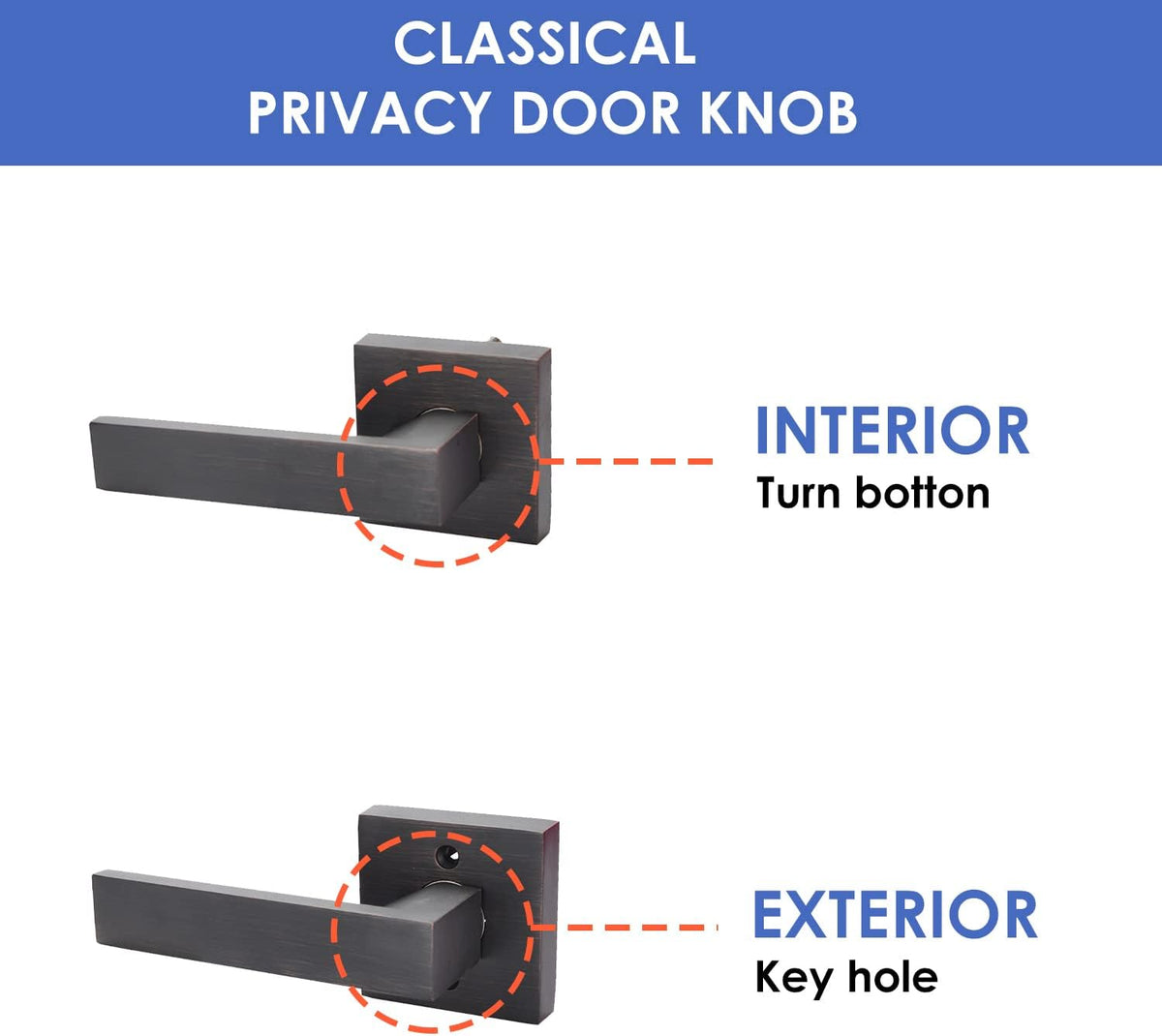 Brushed Bronze Zinc Alloy Door Lever Lock O615432