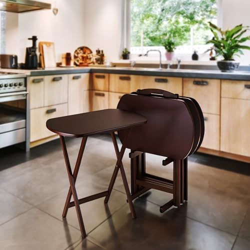 2-Piece Lacquered Wooden Snack Table Set G2495