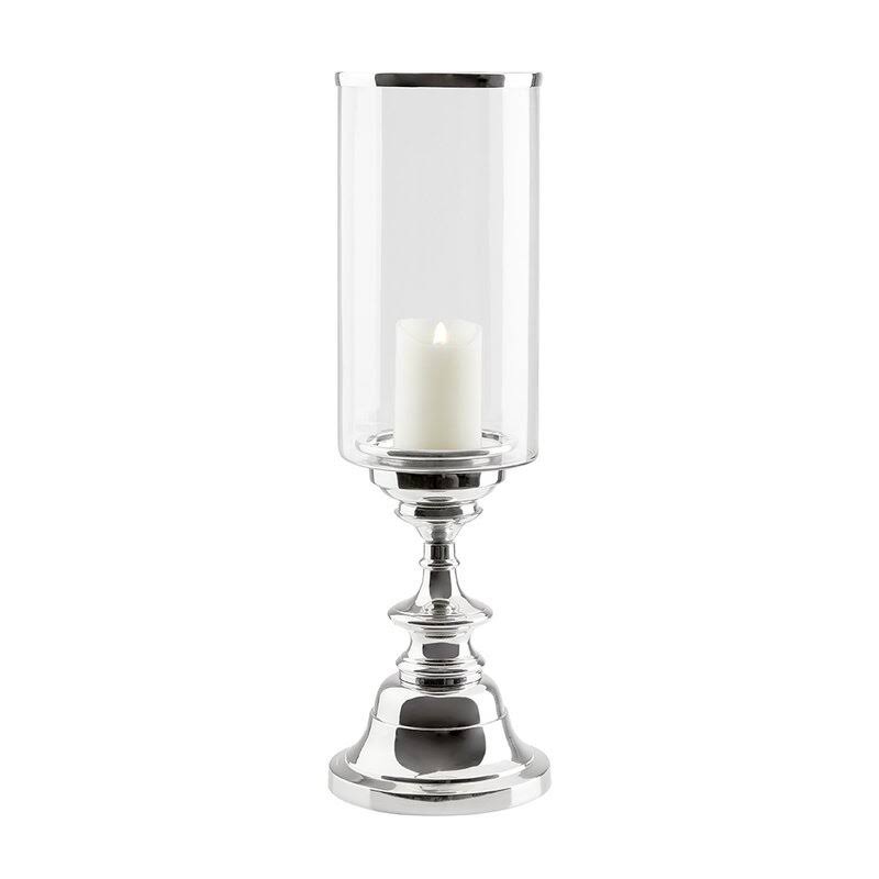 Silver Aluminum Candle Holders Set of 2 Z154020