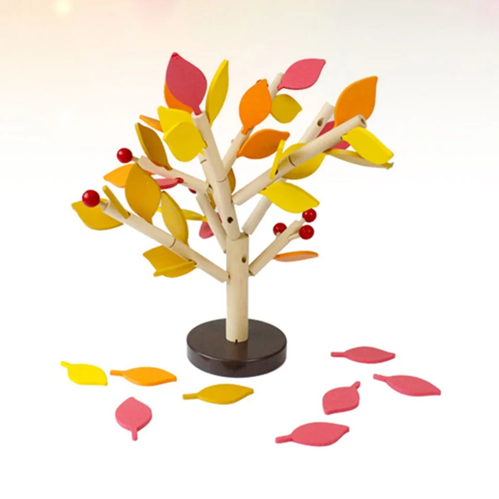 Creative Wooden Tree Blocks Building Set Toy (Yellow) X6345