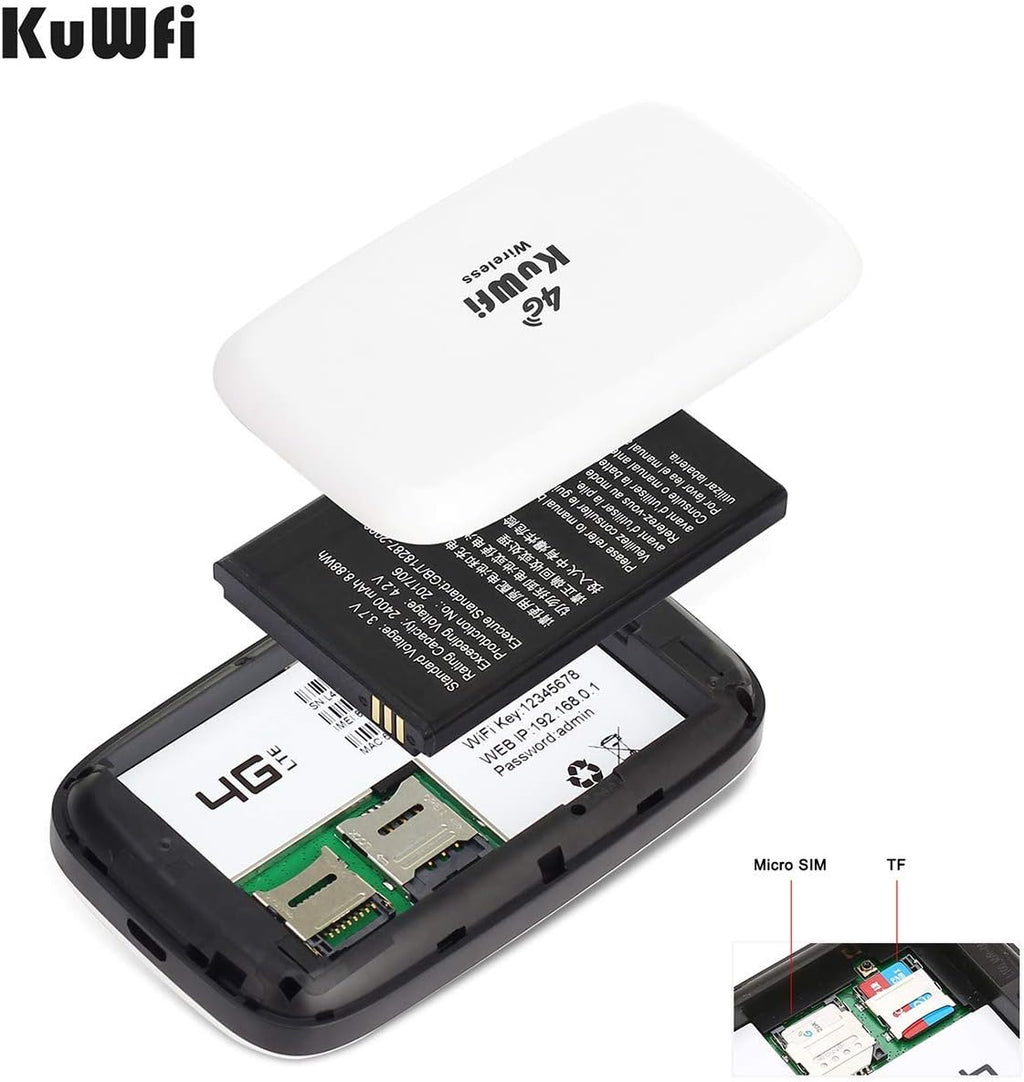 4G LTE Mobile WiFi Hotspot Unlocked Wireless Router with SIM Card Slot, Pack of 2 W27542
