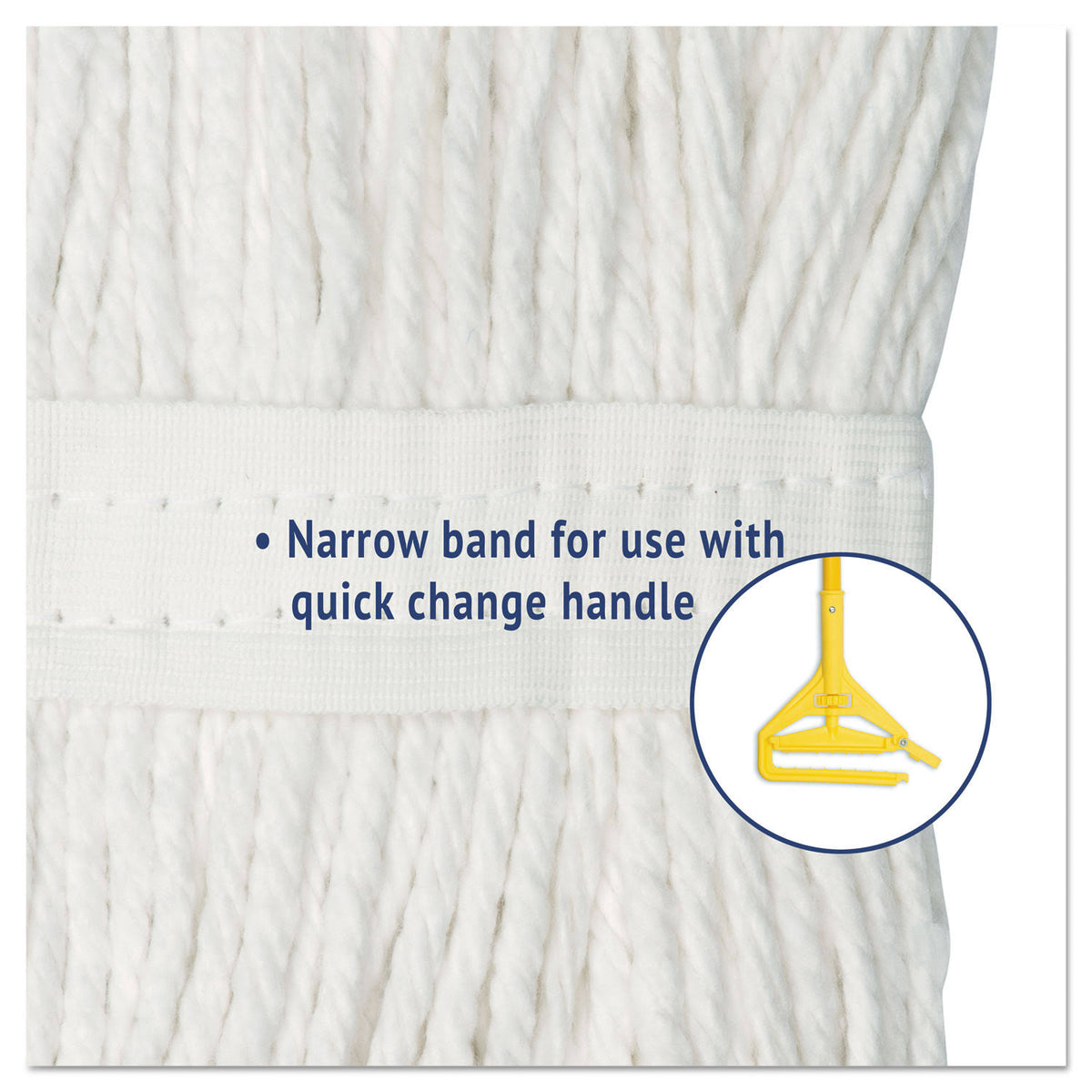 White Rayon Cut-End Wet Mop Head, 12/Carton J624
