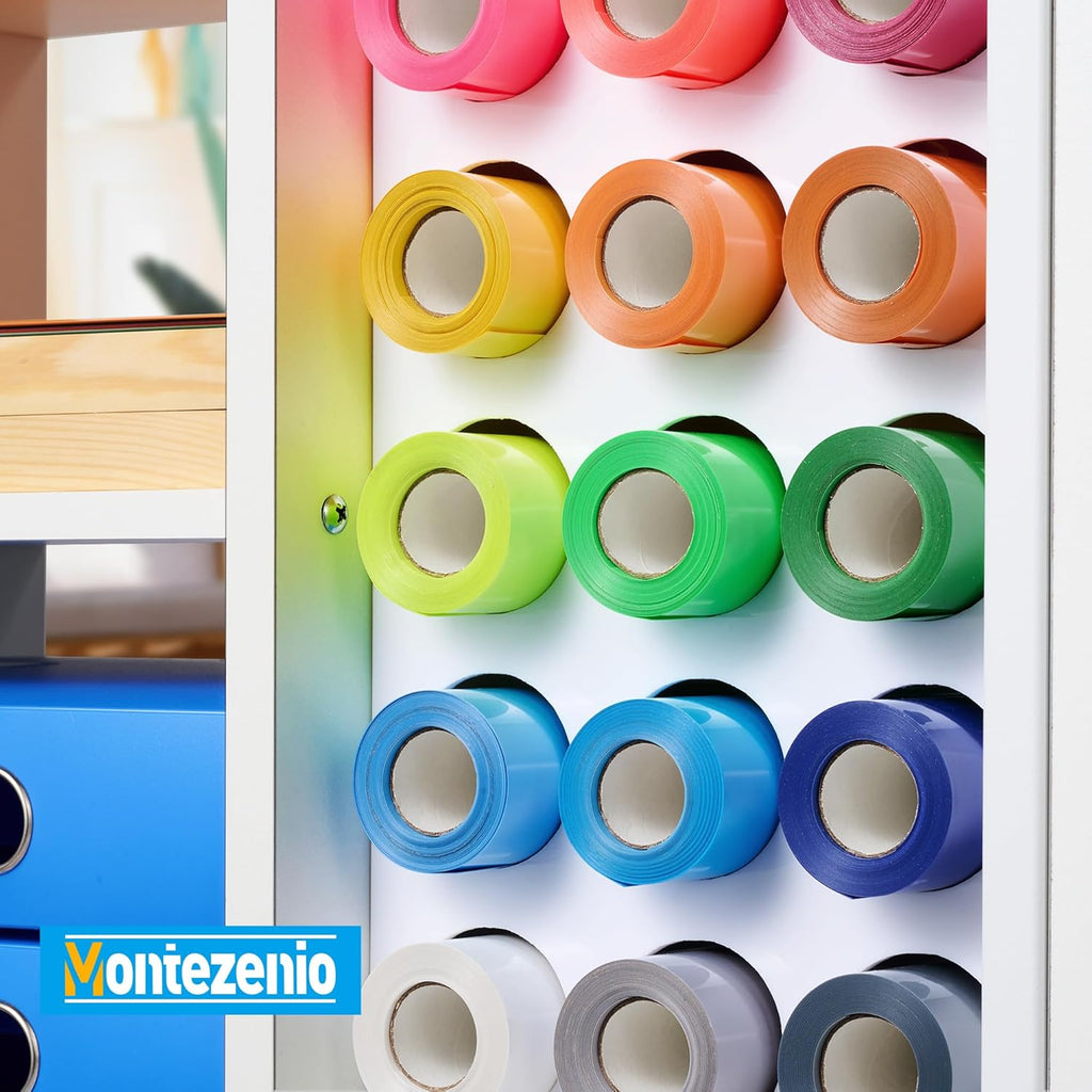 Mobile Craft Storage with 23 Vinyl Roll Holder, Craft Table Stand with Wheels, Crafting Cabinet with Large Drawers O40703