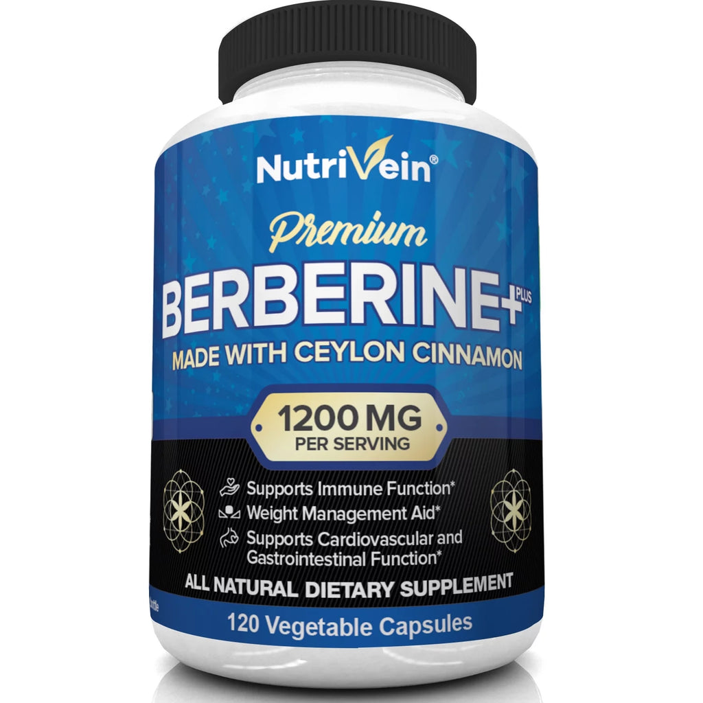 120 Capsules Berberine HCL 1200mg Plus Ceylon Cinnamon F741413