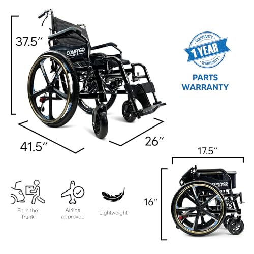 Black Self Propelled Wheelchair 17.5" Seat Width M709